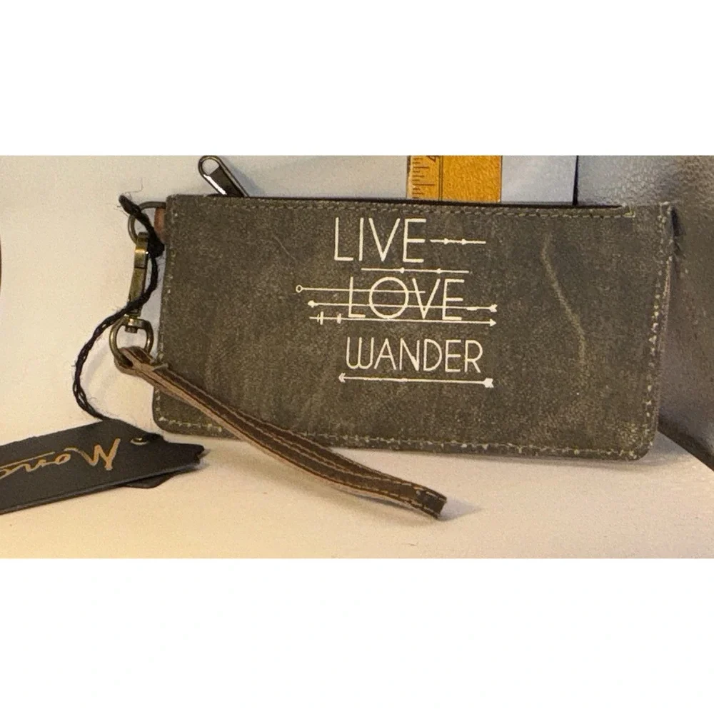Mona B Live Love Wander Natural Wallet / Credit Card Holder
